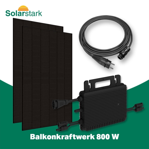 Balkonkraftwerk 800 W (Solarmodule je 440 W - Glas/Glas)